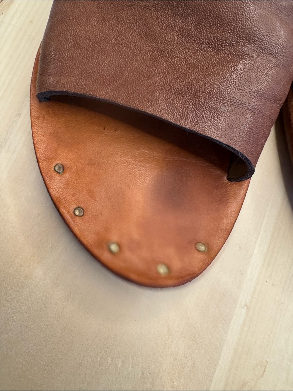 Calleen Cordera Brown Leather Slide Sandals Leather Slides Sandals 7 - Picture 4 of 7